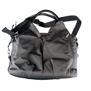 LAESSIG Fashion Diaper Bag Grey Geometric Pattern Convertible Shoulder Bag